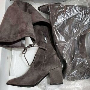 Aldo Suede Over The Knee Boots - Grey